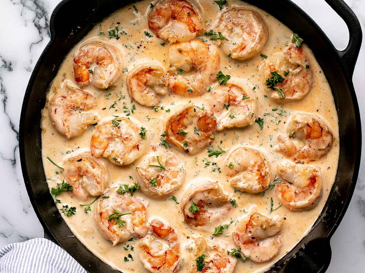 Creamy Garlic Prawns